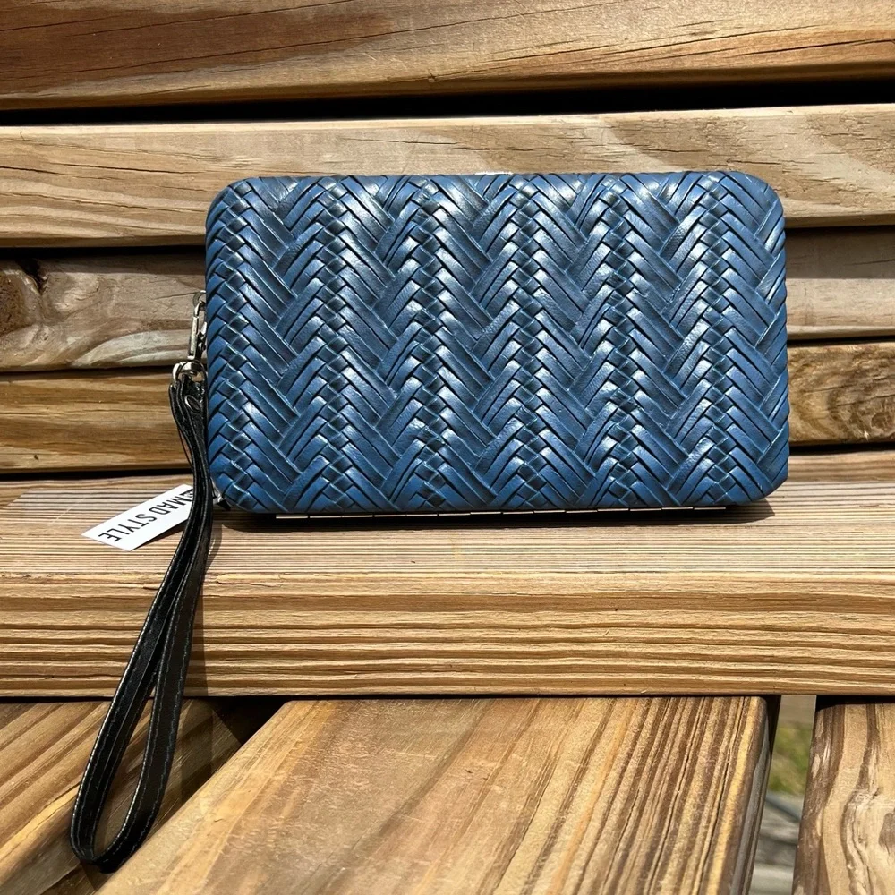 - Mad Style Blue Woven Hardcase Wallet Phone Case! NEW!